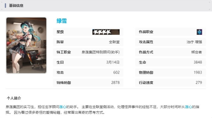 《新月同行》绿雪技能介绍