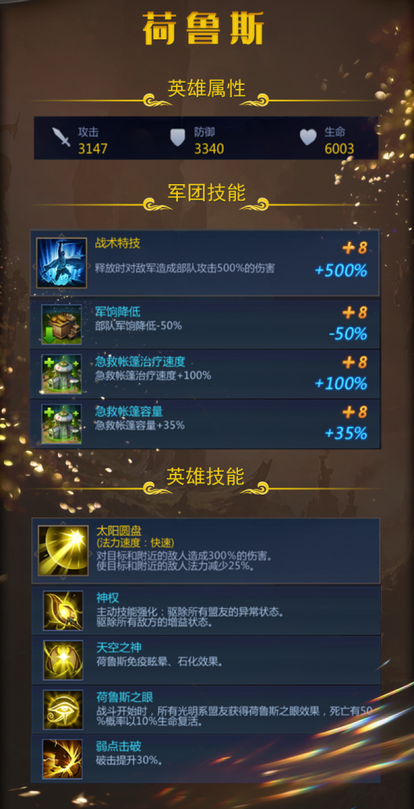 《谜题大陆》荷鲁斯英雄技能档案介绍