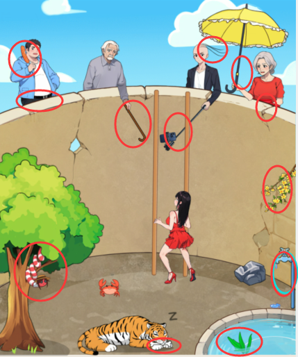 《就我眼神好》虎口逃生帮助女生搭梯子逃离虎口通关攻略-七七游报