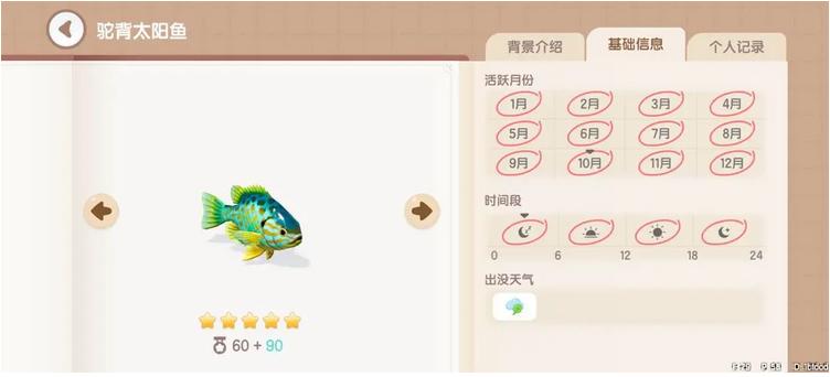 《心动小镇》驼背太阳鱼钓鱼时间地点分享-七七游报