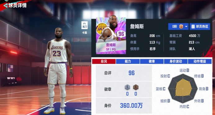 《NBA巅峰对决》詹姆斯角色介绍