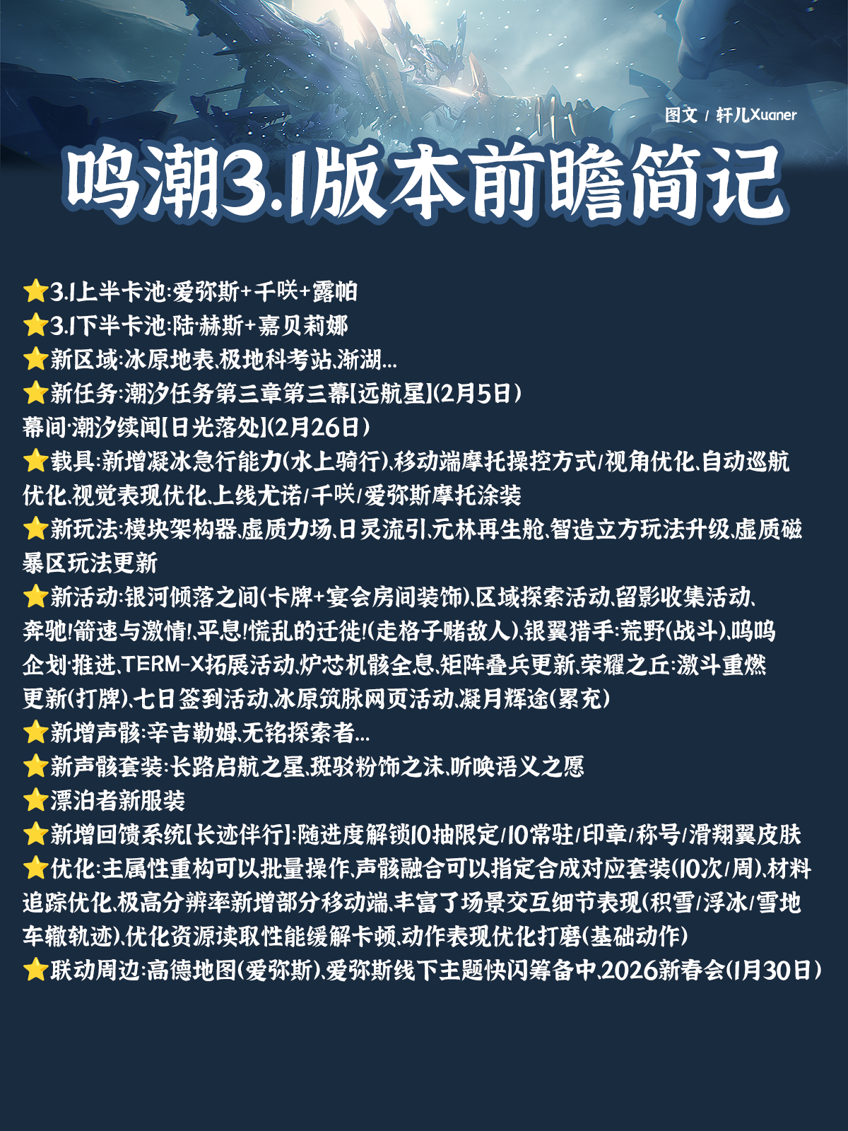 《鸣潮》3.1版本前瞻兑换码一览