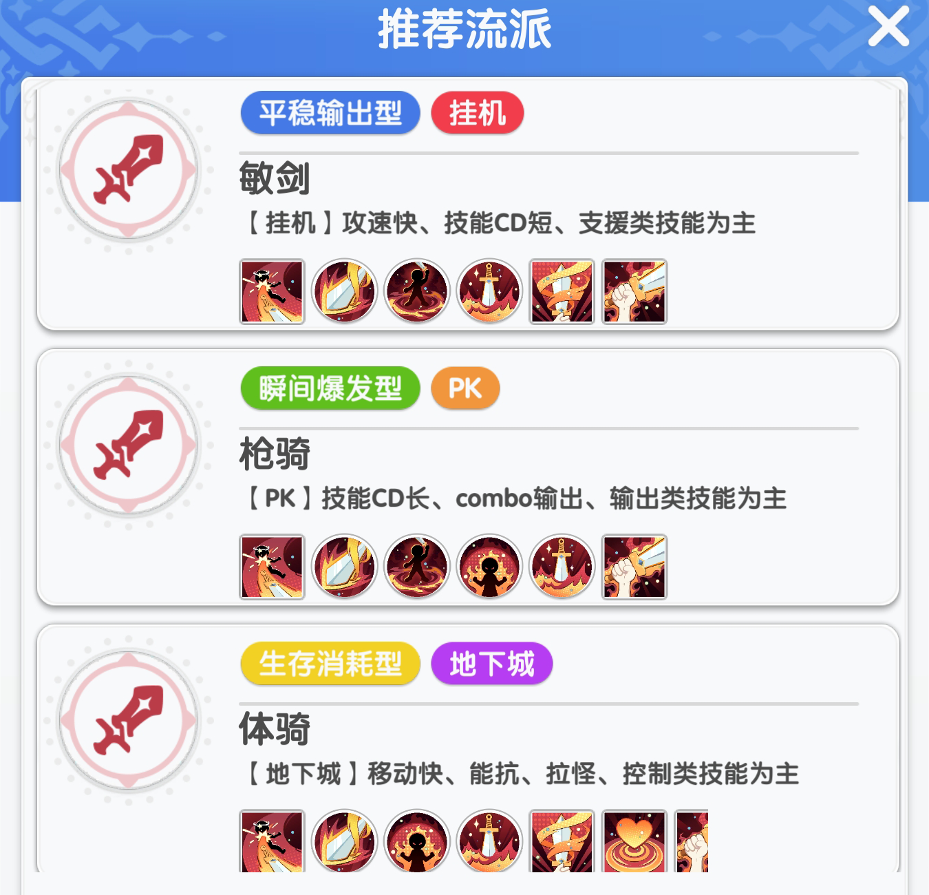 《仙境传说:重生》各职业推荐流派