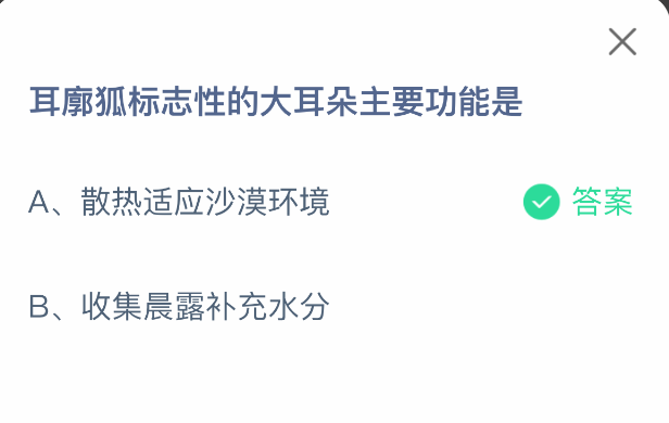 耳廓狐标志性的大耳朵主要功能是